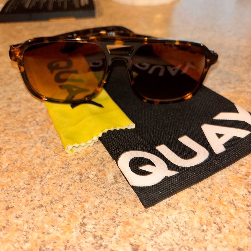 Quay Tortoise Shell Sunglasses with Case